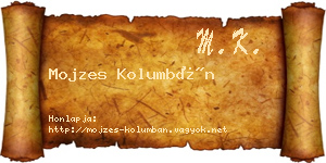Mojzes Kolumbán névjegykártya
